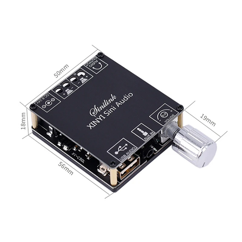 Audio Speakers DIY Bluetooth-compatible 5.0 High Power Digital Amplifier Stereo Board AMP Amplificador AUX 3.5mm USB Sound Card