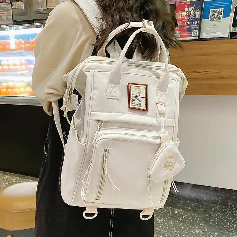 

Multifunctional Women's Nylon Backpack Girls Laptop Backpack Korean Style Schoolgirl's Handbag School Bag Mochila Feminina