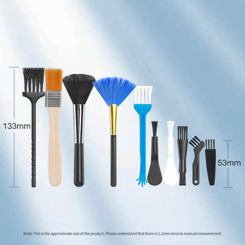 

10pcs Portable Anti-static Dusting Brush Cleaning Kit For Computer Keyboard Small Space Cleaner Soft-bristle Professional Brush