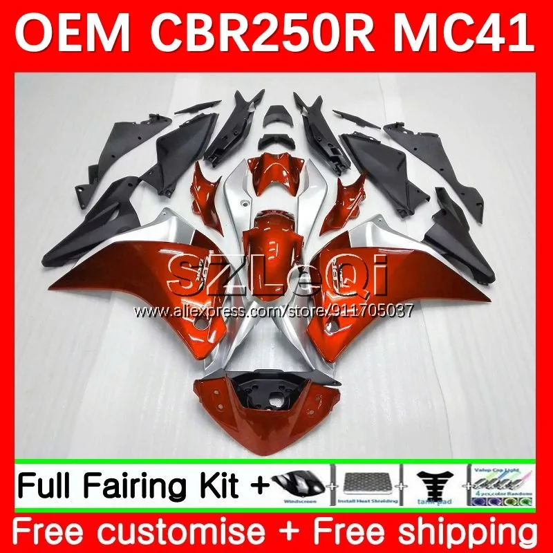 

Injection Body For HONDA CBR250R CBR250 CBR 250R 250 R 11 12 13 14 15 MC41 2011 2012 2013 2014 2015 Fairing 28LQ.45 orange gloss