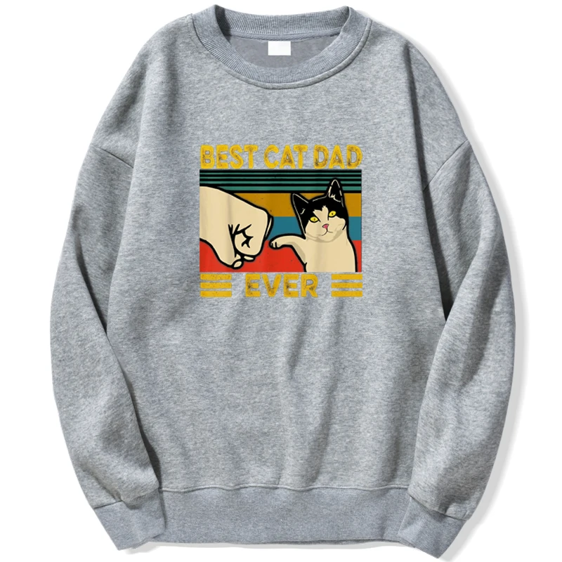 

Best Cat Dad Ever Cute Animal Cats Funny Sweatshirts Men Hoodies Sweatshirt Trapstar Crewneck Spring Autumn Pullovers Jumper