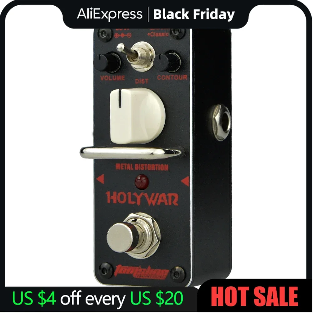 

AROMA Guitar Effect Pedal AHOR-3 Holy War Metal Distortion Electric Guitar Effect Pedal Mini Analogue Effect Pedal True Bypass