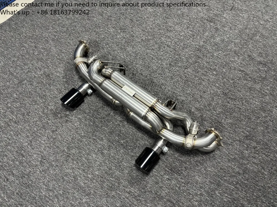 Фото Выхлопная система Hetu Free Flow Axleback из нержавеющей стали с вакуумными клапанами для Porsche 718 GT4 4.0L с дистанционным управлением №3