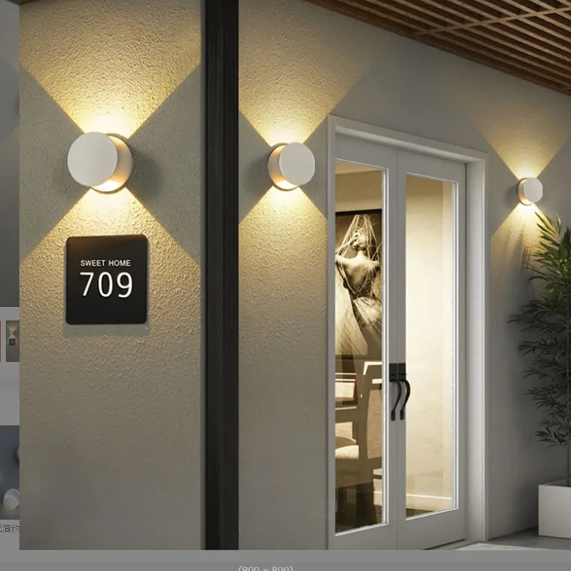 Фото 12W LED Door Wall Decoration Light IP65 Waterproof Passway Lighting Black White Body Bedroom Balcony Staircase Lamp №3