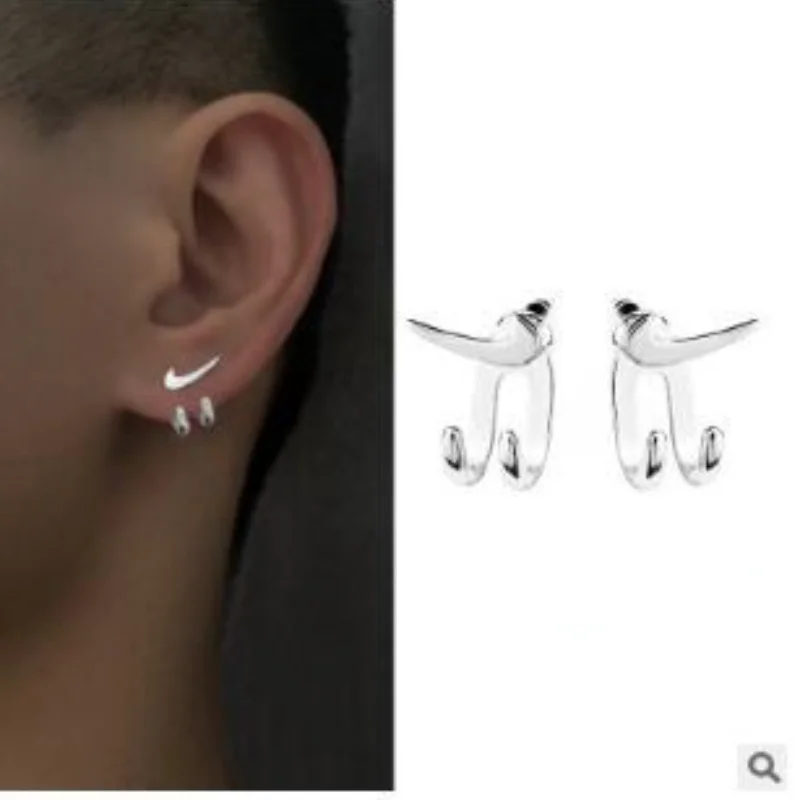 

2022 New Trend Hook Paw Earrings for Men Personality Hip-hop Pair Alloy Stud Earrings Male Women's party Jewelry