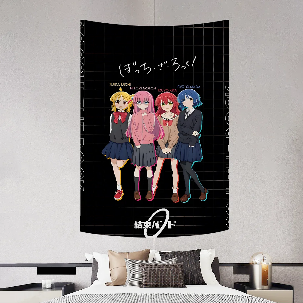 B-Bocchi Te R-Rck Band Tapestry Decoration Party Background Hanging Cloth Bedroom Room Decor Aesthetic