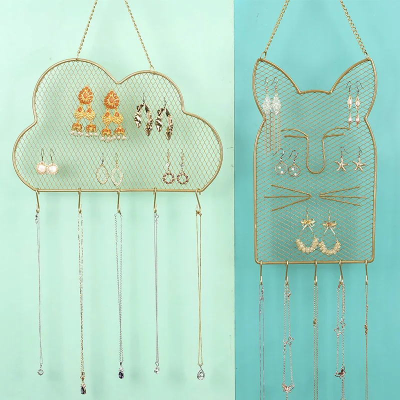 Holder Earring Diamond Jewelry Organizer Wall Mounted for Living Room Girls