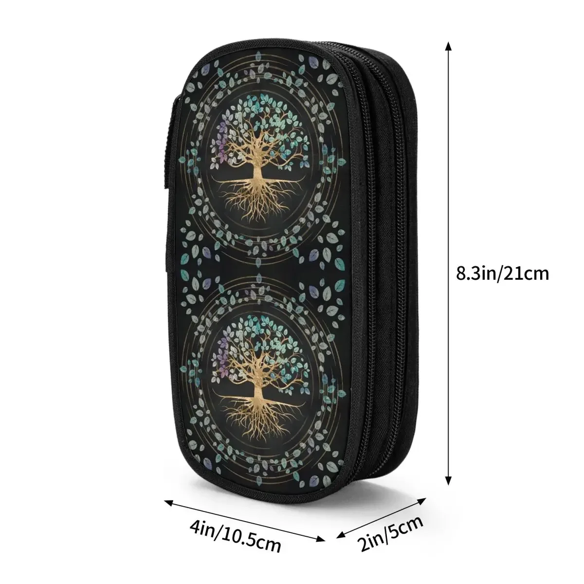 Пеналы для карандашей в стиле Мистик с изображением дерева жизни золотистый