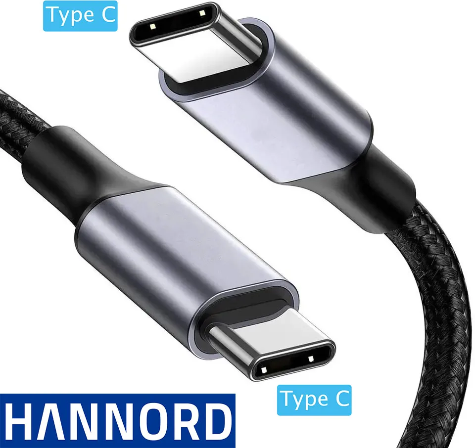 

Hannord USB Type C to Type C Cable For Macbook PD 100W 5A USB 3.2 20Gbps ThunderBolt3 QC4.0 3.0 USB-C Cable Cord