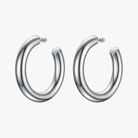 enfashion thick tube hoop earrings for women stainless steel rock hiphop hollow circle hoops earings 2020 fashion jewelry e1172