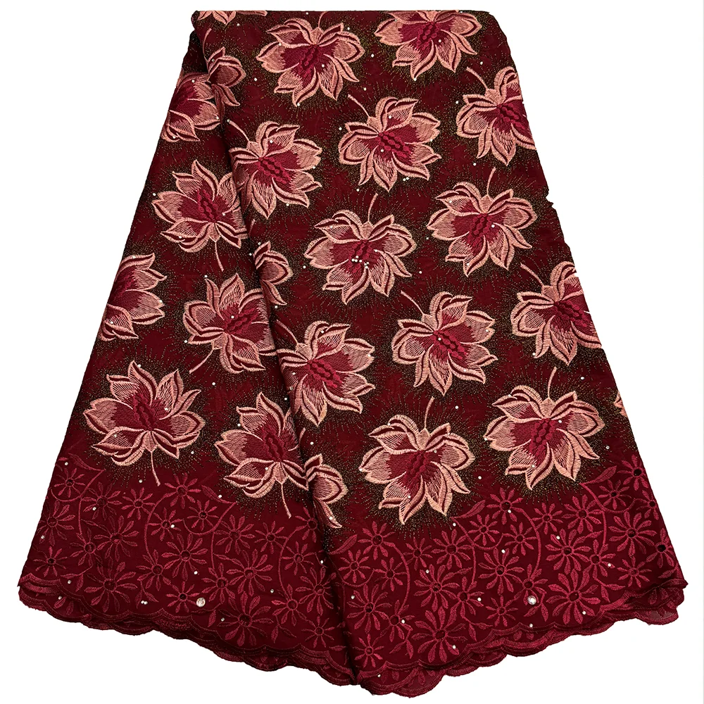 2024 Высококачественная Кружевная Ткань Нигерии Новинка 5 ярдов швейцарская вуаль