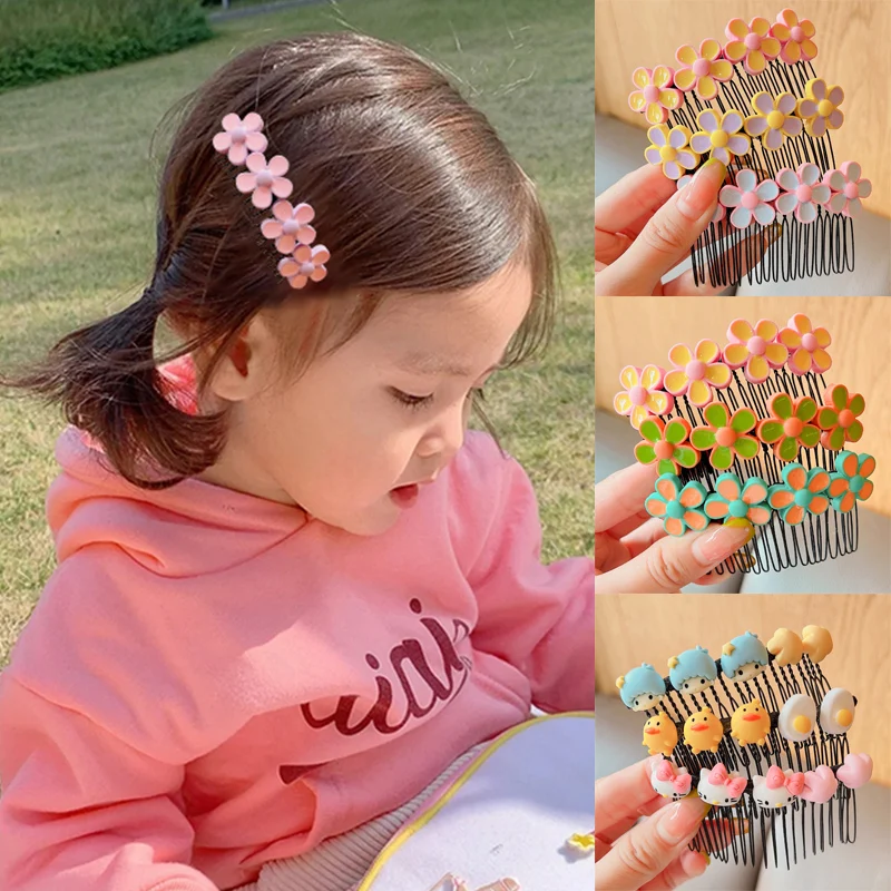 

Children Cute Rabbit Flower Hair Comb Broken Hair Artifact Insert Comb Girl Hairpins Without Hurting The Hair Hair Accessories