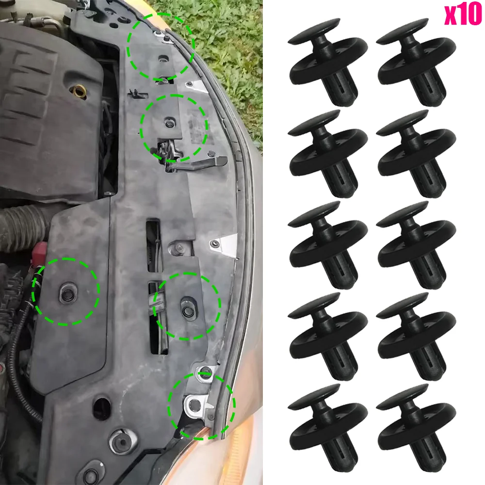 

10x для Toyota Corolla E120 E140 E160 2002 2003 2004 2005 2006 2007 2008-2019 9046707201 Зажим для крыла крышки двигателя автомобиля