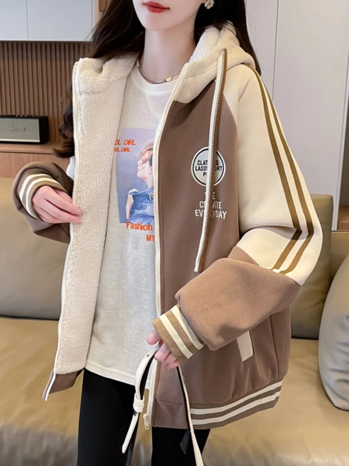 Берберская флисовая бейсбольная форма верхняя одежда женская осенне-зимняя