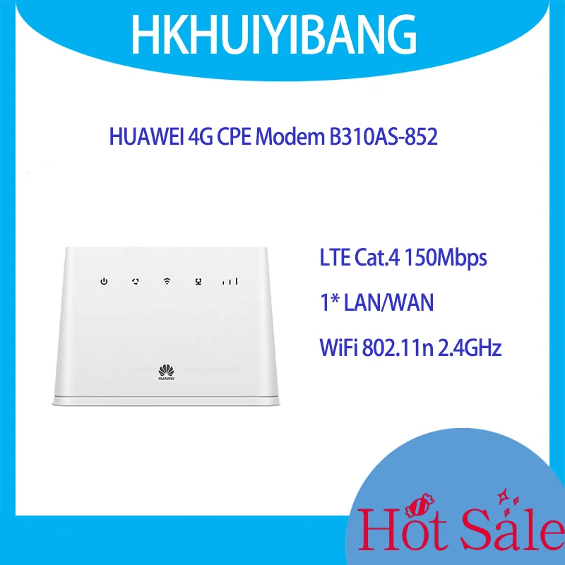 

Разблокированный беспроводной модем HUAWEI 4G Cat4 150Mpbs LTE CPE, стандартный однодиапазонный 2,4 ГГц Wi-Fi роутер, Sim-карта 4G