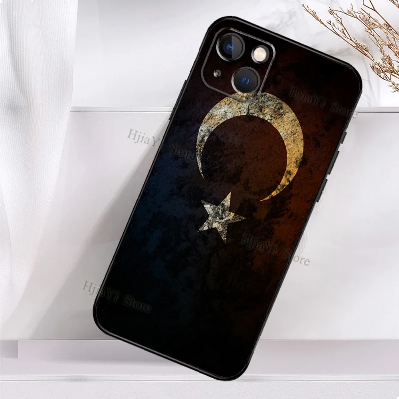 Силиконовый чехол с турецким флагом для iPhone 11 14 12 13 Pro Max Mini X XR XS 6 7 8 Plus SE 2020 - купить