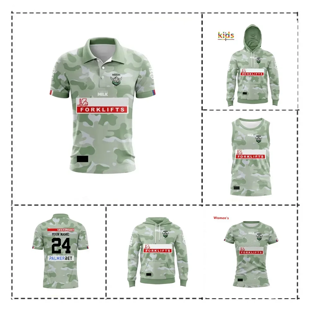 2024 год худи Raiders Anzac Детская футболка для регби-Женская-мужской размер: