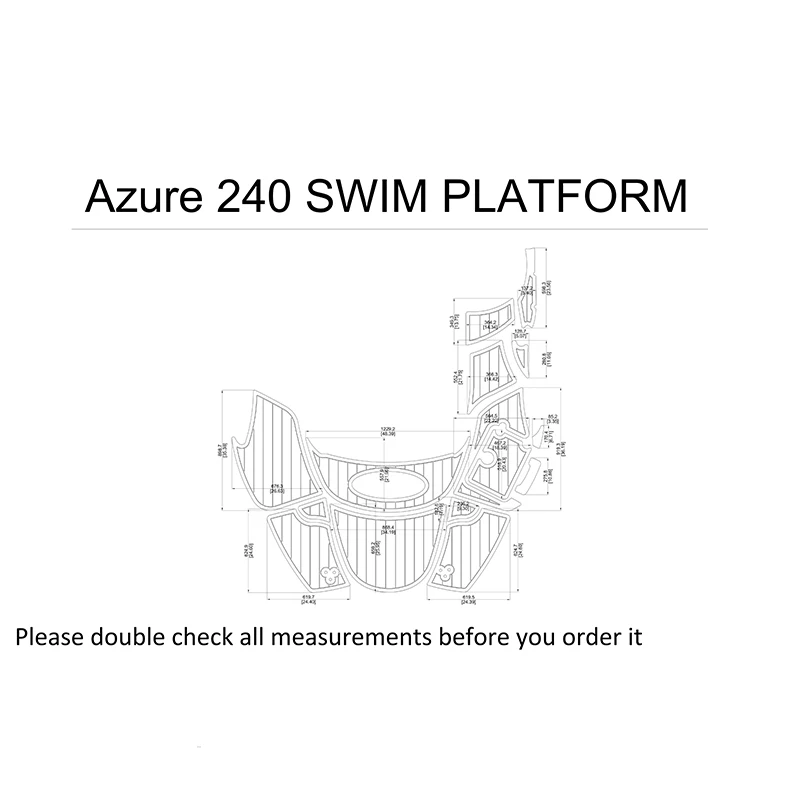 Azure 240 Swim Platform Boat EVA Faux Foam Teak Deck Floor Pad