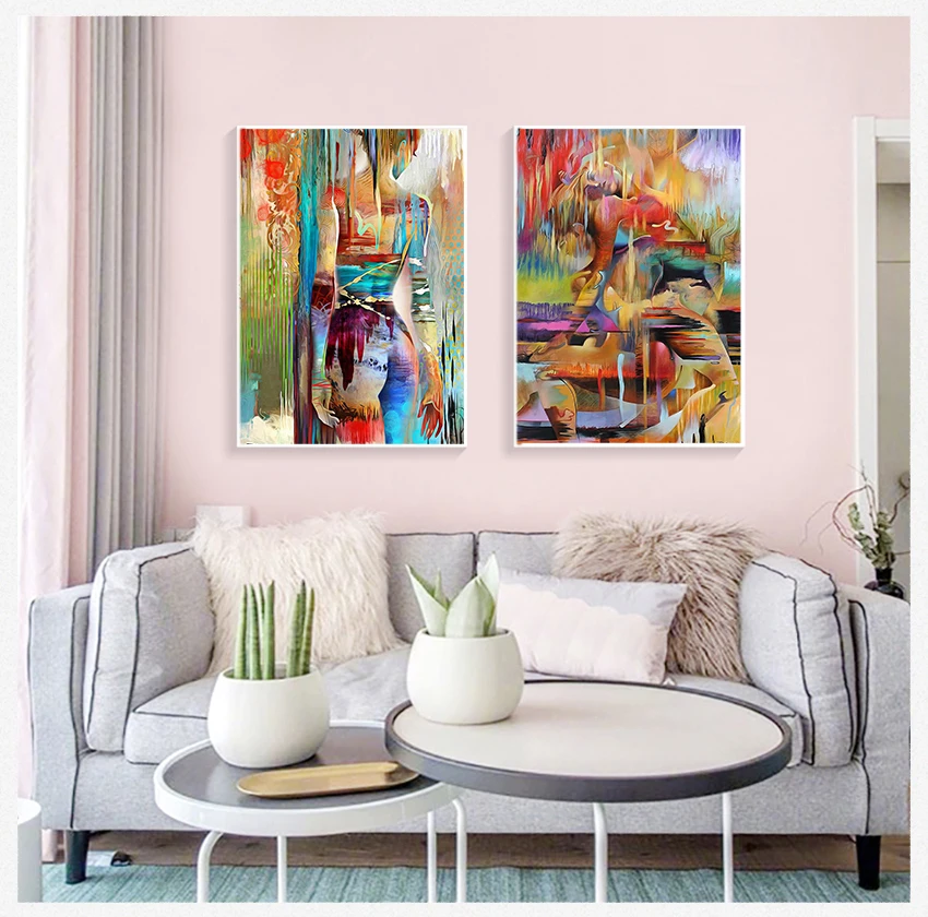 

Art Pictures Modern Home Decoration for Bedroom Unframed Print posters Abstract Sexy Nude Canvas Painting Women Poster Wall