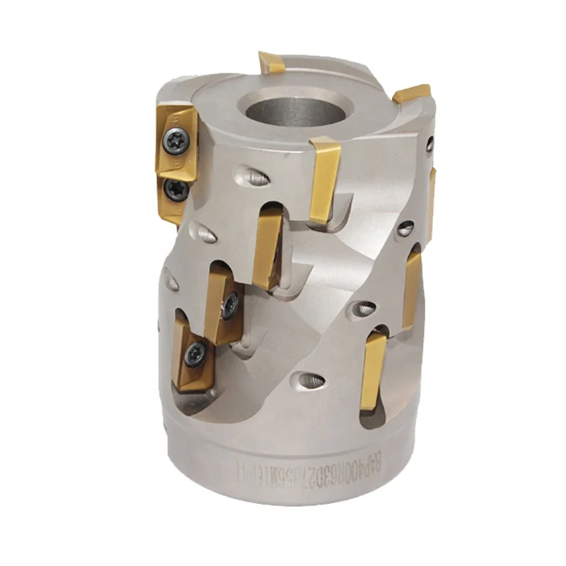 

Helical corn face milling cutter w/APMT inserts Multi-blade indexable, cutting dia 63mm, connection dia 27mm