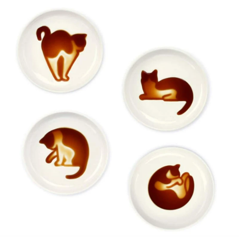 

Ceramic Seasoning Plate 3D Embossed Sauce Dish Cartoon Cat Kitchen Seasoning Dish Sushi Soy Dish Snack Dinnerware Accessories