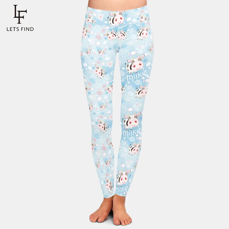 Женские леггинсы с высокой талией LETSFIND модные мягкие эластичные для фитнеса 3D