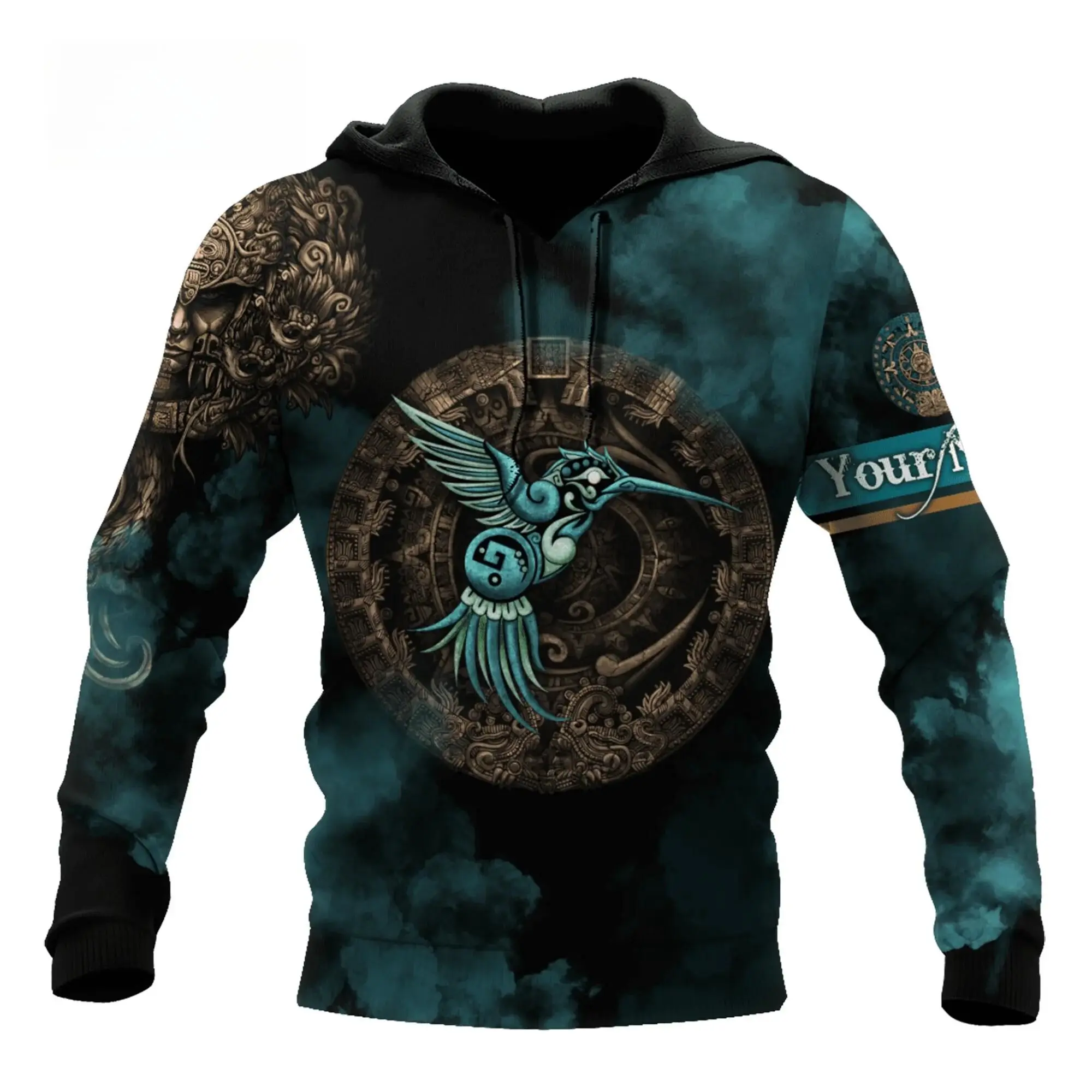 Худи мужское с 3D-принтом мексиканского орла свитшот рисунком флага модная