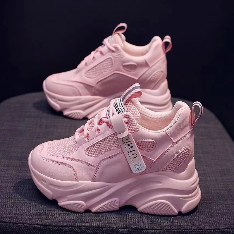 

Pink Daddy Shoes Women 2023 Spring Autumn New 9cm Height Increase Women's Shoes Thick-soled Muffin High Platform Sneakers B3-58