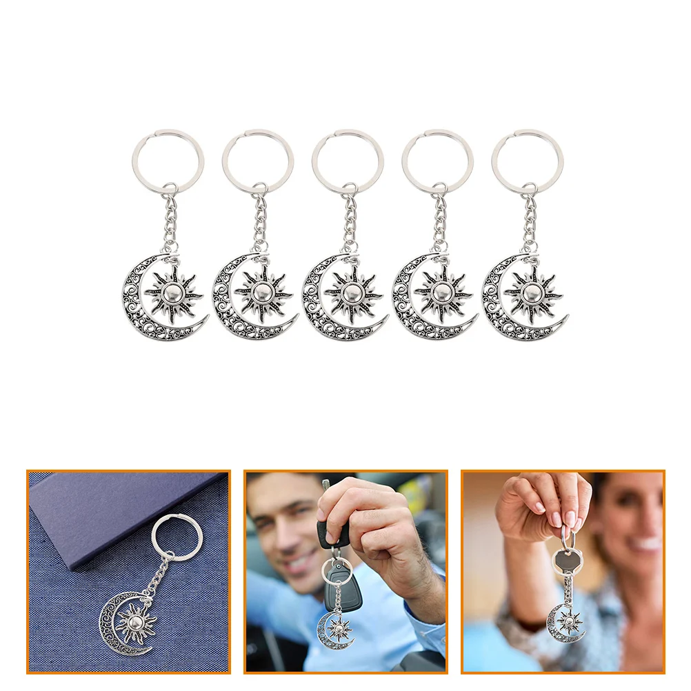 

Key Hanging Decor Keychain Sun Shaped Ring Festival Moon Keyholder Gift Decors Ornament