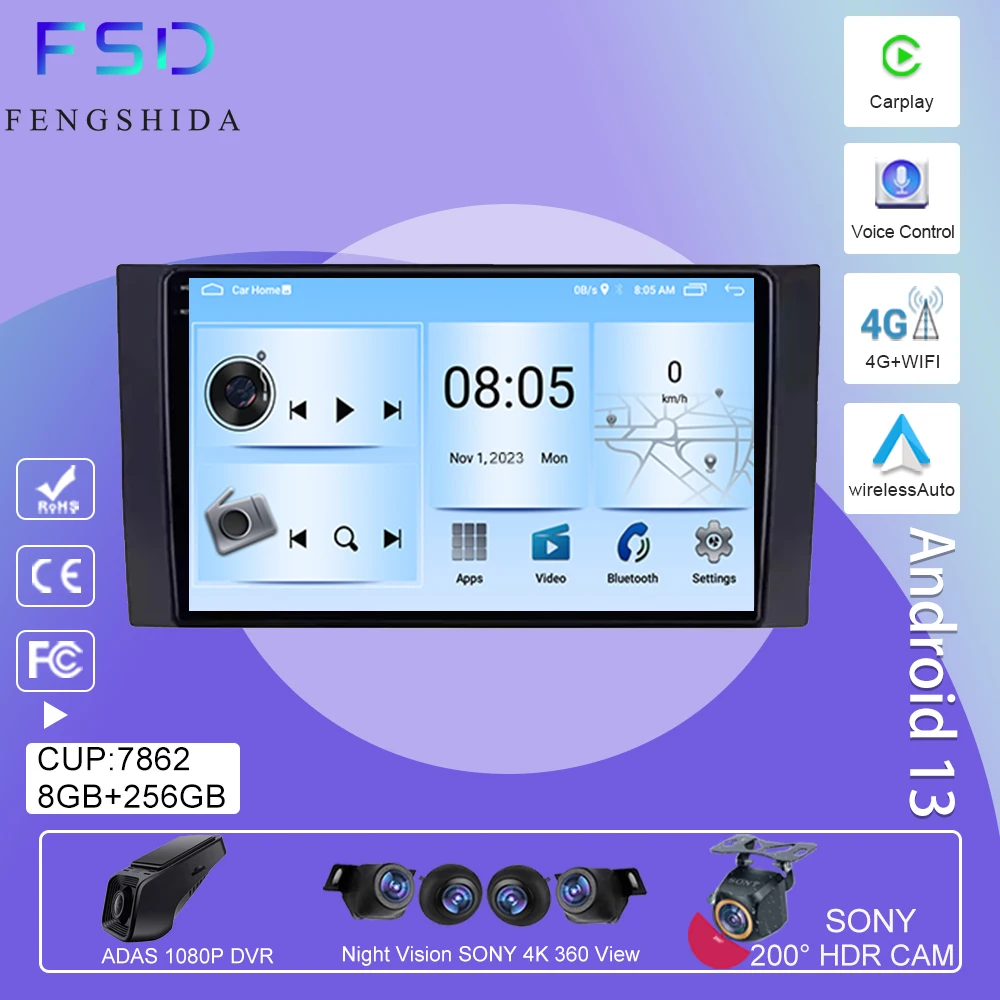 Carplay Android для Foton Tunland 2012 - 2017 автомобильное радио QLED экран wifi DSP мультимедийный