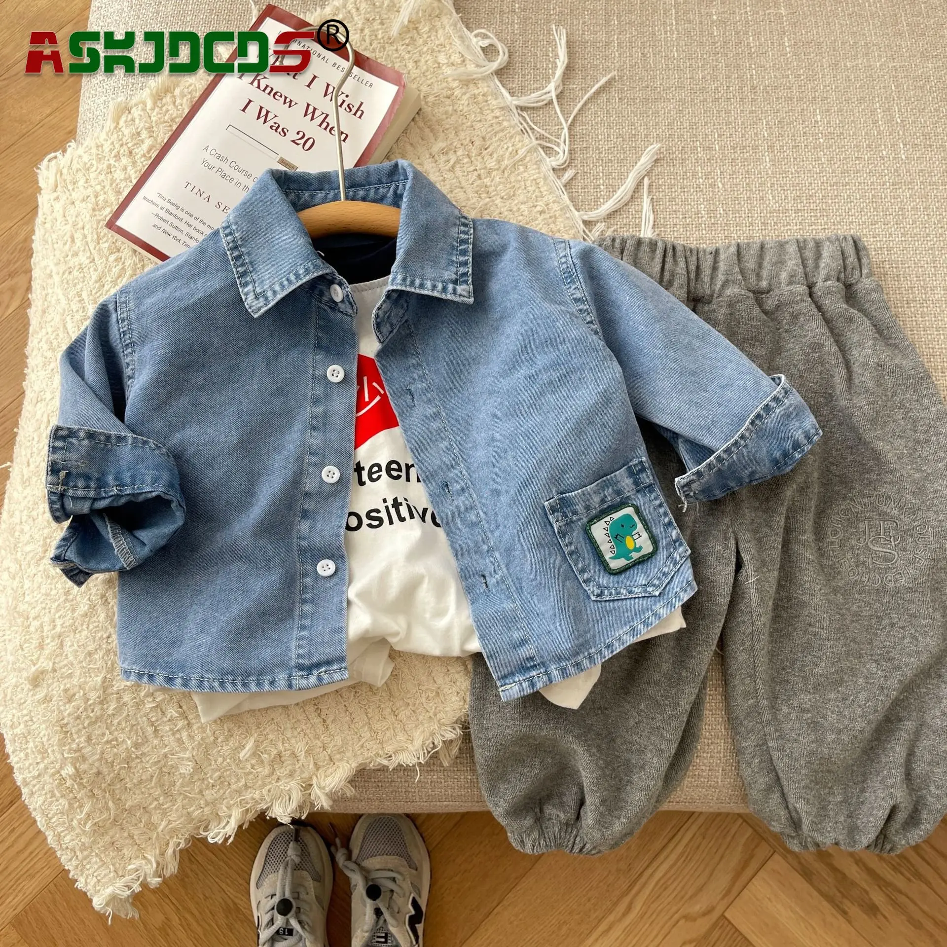 

2023 Autumn Fashion Shirts Toddler 0-6Y Kids Baby Boys Full Sleeve Patch Denim Single-breasted Top Outdoor Clothing Children