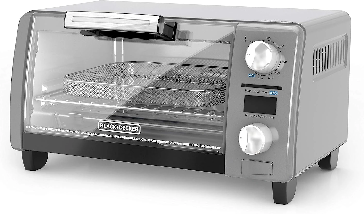

Crisp N Bake Air Fry Digital Toaster Oven, 9" Pizza or 4 Slices of Bread, Gray