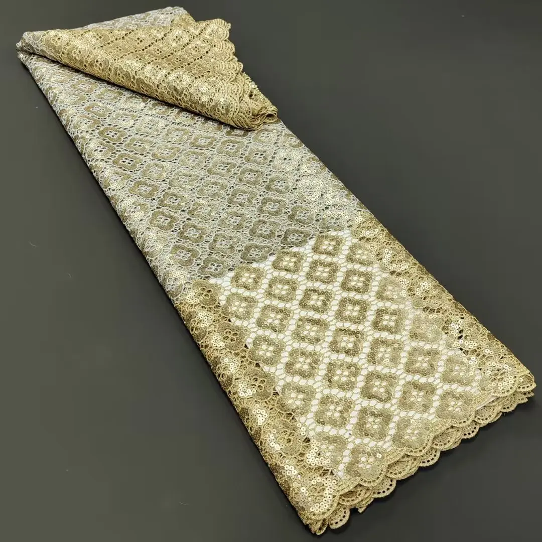 

Африканская кружевная ткань с блестками, высокое качество, швейцарская вуаль, кружево в Швейцарии, ткань, нигерийская Свадебная кружевная ткань, 5 ярдов