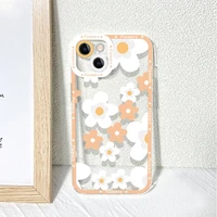 lovely flowers phone case for iphone xr xs max x camera protect shockproof back cover for iphone 13 pro max 12 mini 11 8 plus 7