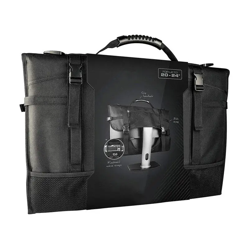 

Computer Monitor Storage Bag Multiple Pockets Design Handbag For Desktop Screen And Accessories Compatible With 20-24 Inch