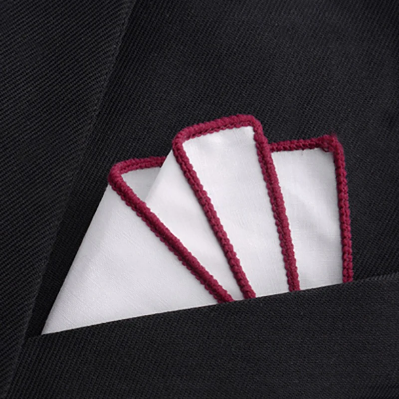 Fashion Mens Pocket Square Luxury Hanky Wedding Party Business Chest Towel Tie Suit Accessories For Male White Handkerchief