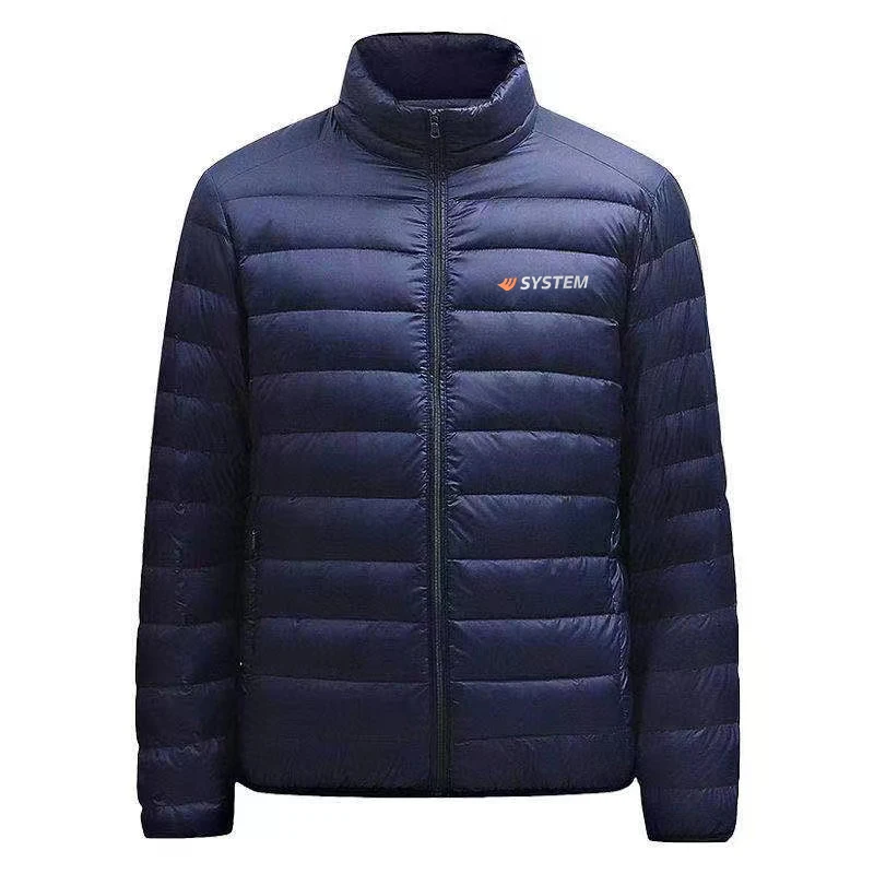 2022 fashion brand SYSTEM men's down jacket jacket zipper windproof warm thickened cardigan stand collar down jacket winter