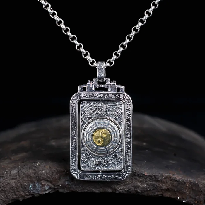 Кулон Qiankun Taiba для мужчин и женщин поворотный винтажный кулон с откидной крышкой