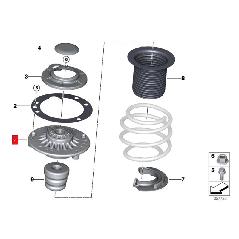 Для BMW MINI 1 серии 2 X1 F45 F46 F48 F49 F55 F56 Крепление стойки передней подвески Опорный