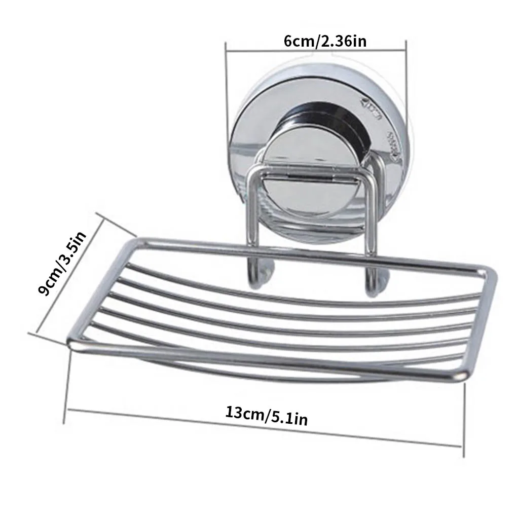

Держатель мыла на присоске, настенная душевая коробочка из нержавеющей стали для мыла и душа, мыльница без перфорации, для ванной комнаты и ...