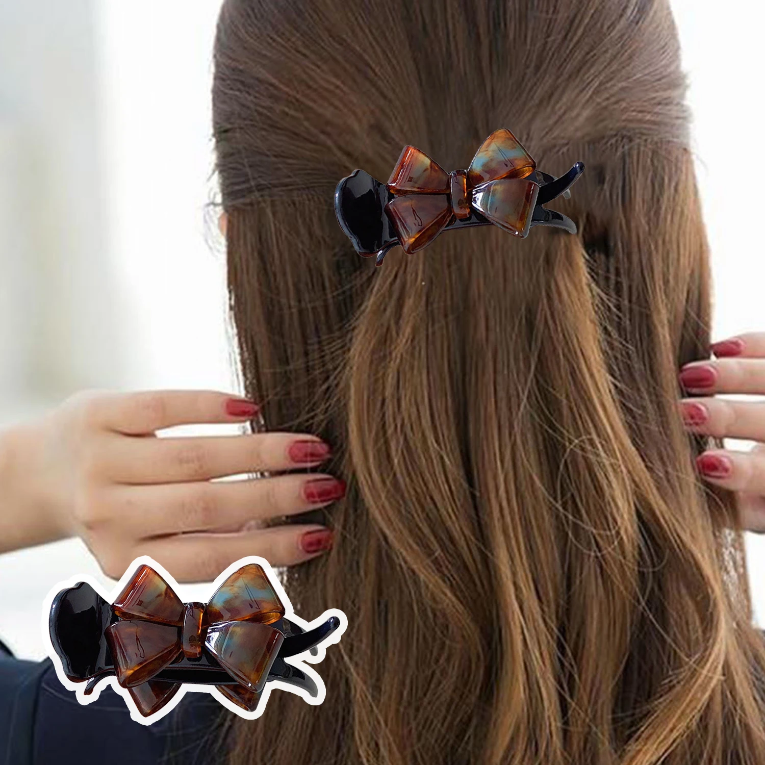 

Korea Bowknot Hair Claw Bow Hair Clips Barrettes Sweet Ponytail Vintage Crab Hairpins Styling Tools Women Hair Accessories