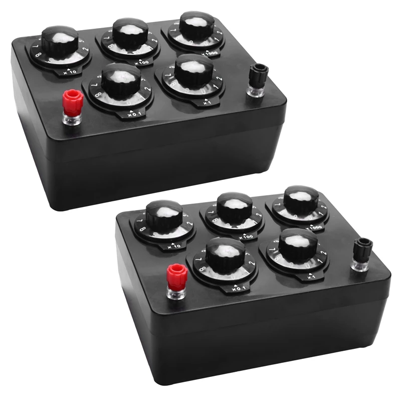 

Retail 2X Black Resistance Box Iron Variable Decade Resistor Resistance Box 0-9999.9 Ohm 165X125x60mm Forphysical Teaching
