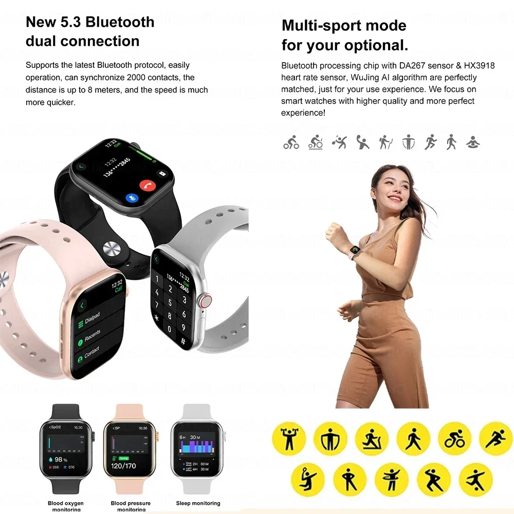 Водонепроницаемые умные часы HD AMOLED для Android и IOS