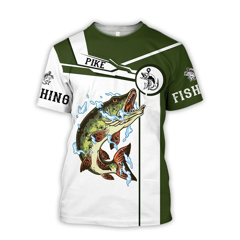 

Mens T-Shirts For Men Fishing Graphic 3D Printed Summer Tops Oversized Tee Shirts Short Sleeve Crewnack Fashion Casual Camisetas