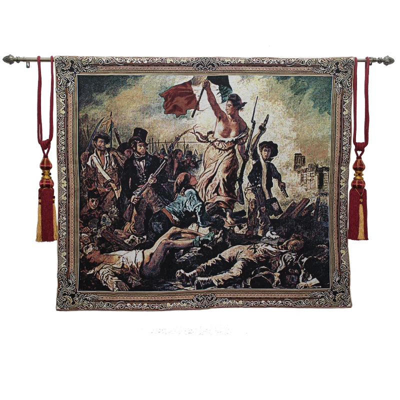 

Belgium Tapestry Jacquard Art Mural ''Freedom To Guide Of The People'' Wall Tapestry Home Decor Background Tapestry Wall Hanging