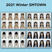 kpop aespa 2021 winter smtown peripheral photo one inch id photo pass card passport photo new korea group thank you card