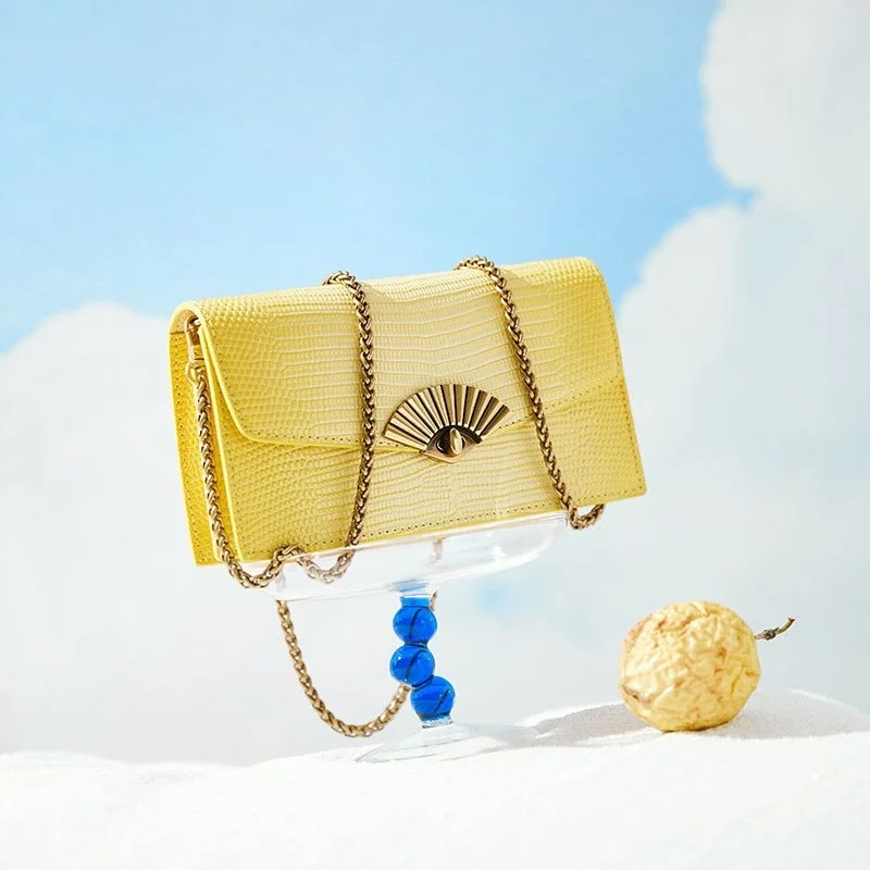 

high quality luxury brand Mobile phone lear minority cowhide fan-shaped lock women's gradual messenger bag, mor came to the