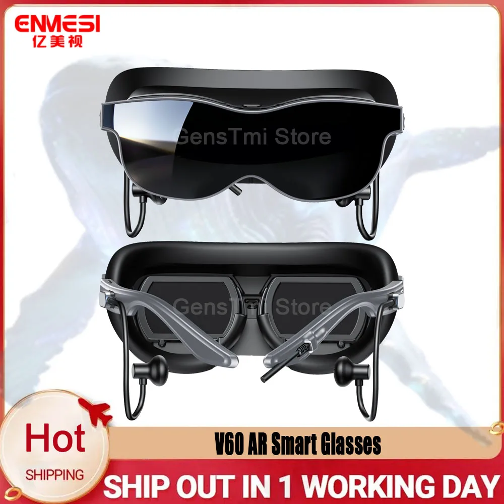 Фото Умные очки ENMESI V60 AR 70 °   Широкоугольный HD-дисплей 1080P с USB-C, подключаемый к головному креплению, для игр и просмотра фильмов №2