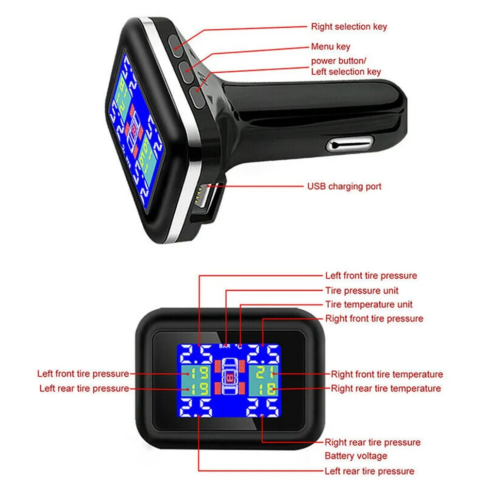 Система контроля давления в шинах 2 1 беспроводной датчик с 4 внешними датчиками |
