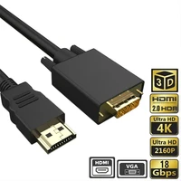 1 8m hdmi compatible to vga 1080p audio cable converter adapter for monitors and projectors lcds tvs notebooks laptops